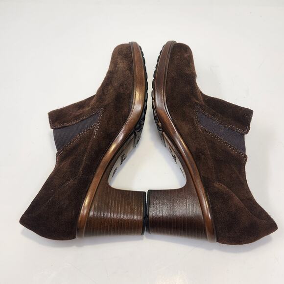 Dansko Womens Nancy Brown Suede Clogs Heels Size 36 US 5.5 Comfort Shoes Slip On - Picture 8 of 9